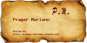 Prager Mariann névjegykártya